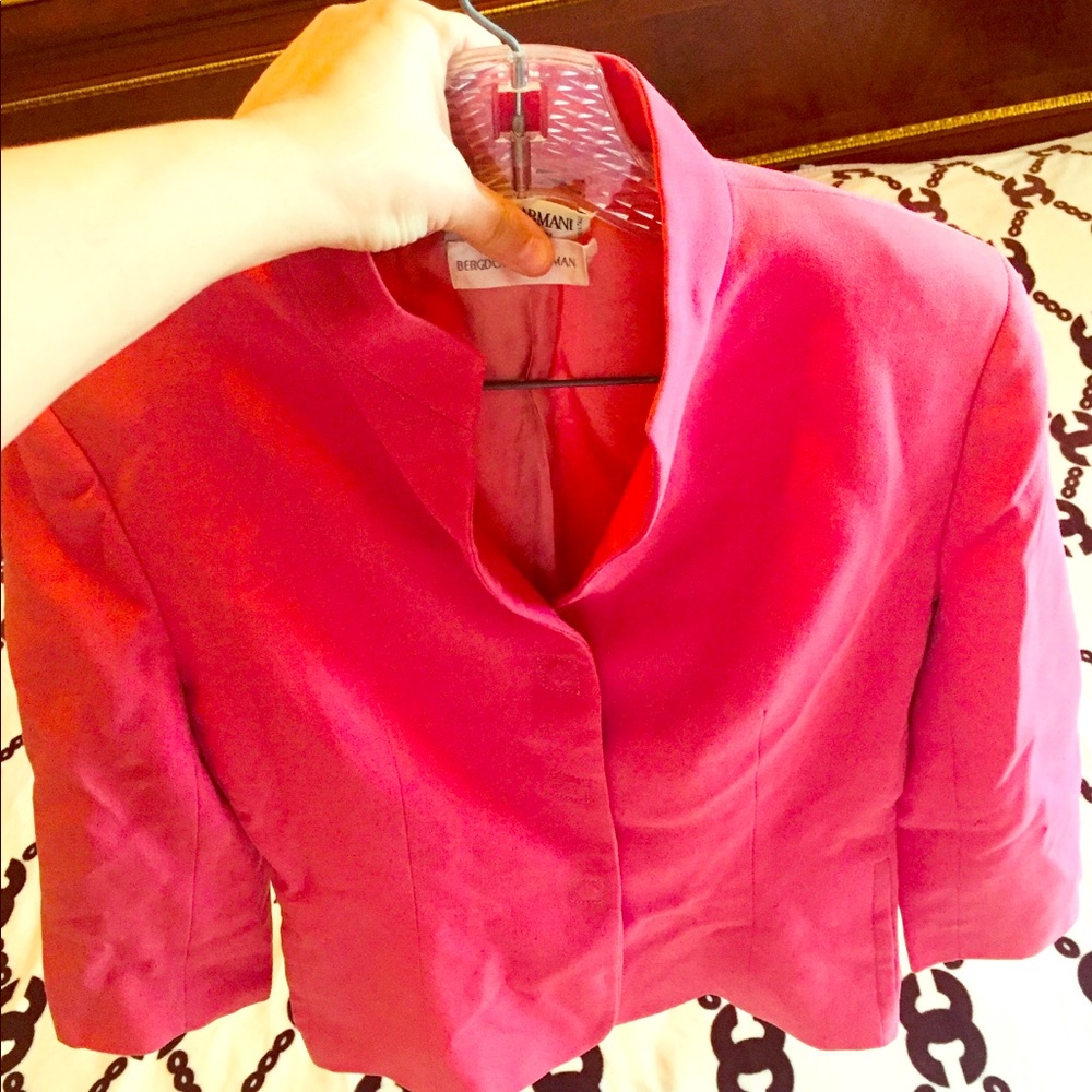 Size 12 pink color suit jacket used.